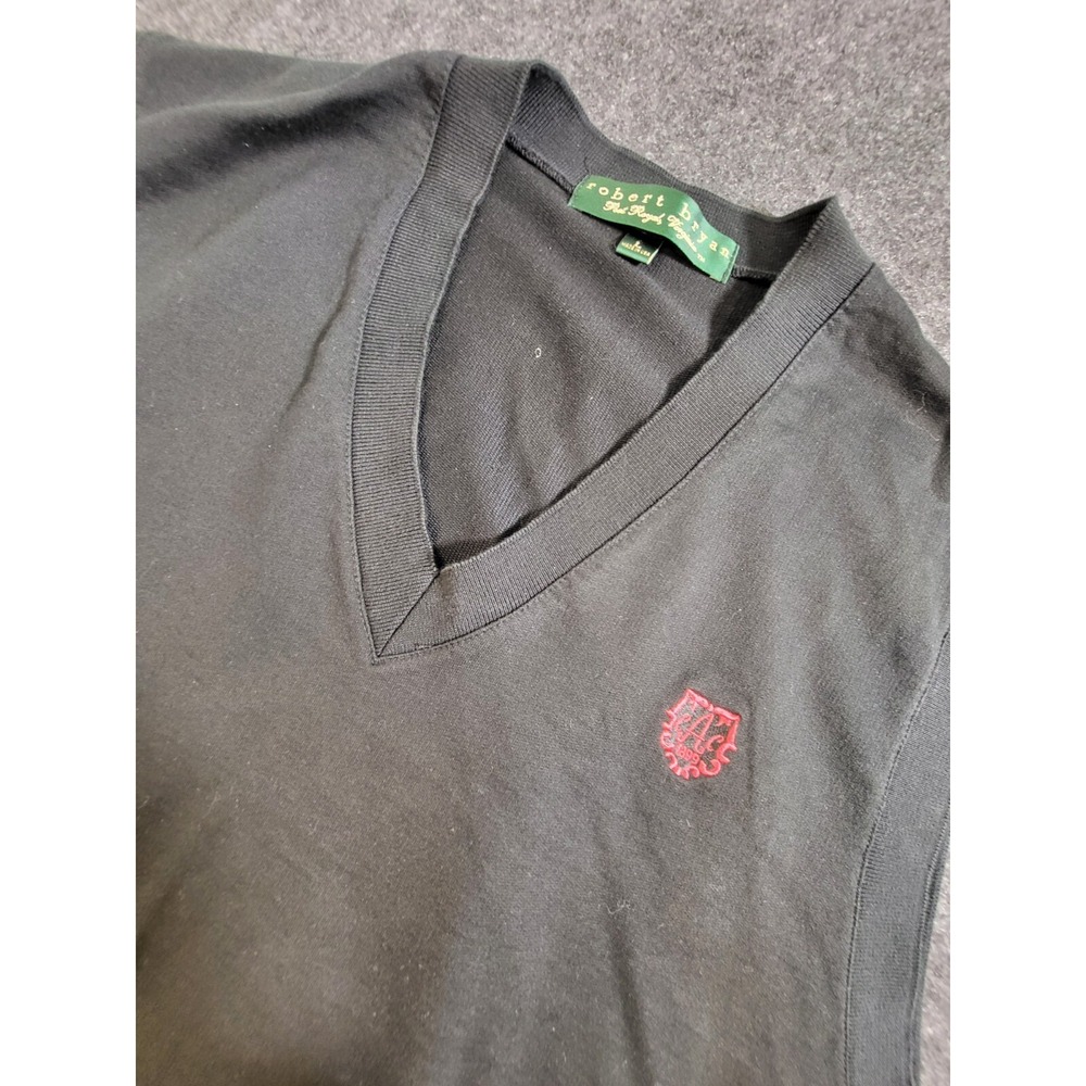 Augusta Ga Country Club Logo Robert Bryan Vest Mens L Black V-Neck Golf  USA
